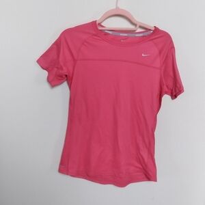 Nike Dri Fit Running Short Sleeve Red T Shirt Size Medium